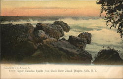 Upper Canadian Rapids from Third Sister Island Niagara Falls, NY Postcard Postcard Postcard