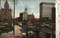 Clinton Square and Erie Canal Postcard