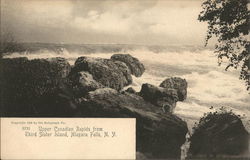 Upper Canadian Rapids from Third Sister Island Niagara Falls, NY Postcard Postcard Postcard