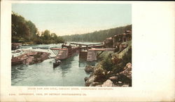 State Dam and Lock, Adirondack Mountains Postcard