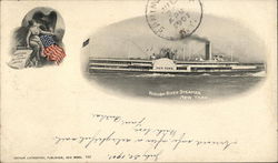 Hudson River Steamer "NewYork" Postcard