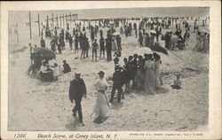 Beach Scene at Coney Island Brooklyn, NY Postcard Postcard Postcard