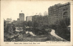 Swan Lake, Central Park Postcard