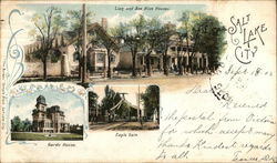 Lion and Bee Hive Houses, Eagle Gate, Gardo House Salt Lake City, UT Postcard Postcard Postcard