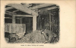 Inside of a Mine, Drilling and Loading Mining Postcard Postcard Postcard