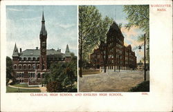 Classical High School and English High School Postcard