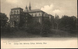 Wellesley College - College Hall Massachusetts Postcard Postcard Postcard