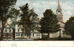 Scene on Union Common Maine Postcard Postcard Postcard