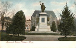 Monument Square Fitchburg, MA Postcard Postcard Postcard