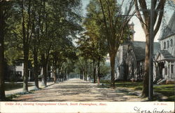 Union Avenue showing Congregational Church Framingham, MA Postcard Postcard Postcard