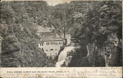 Fall Creek Gorge and Old Power House Ithaca, NY Postcard Postcard Postcard