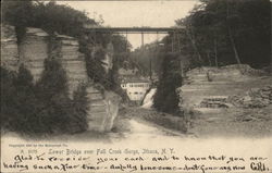 Lower Bridge Over Fall Creek Gorge Ithaca, NY Postcard Postcard Postcard