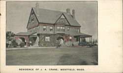 Residence of J. A. Crane Westfield, MA Postcard Postcard Postcard