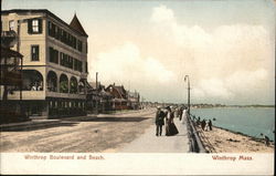 Winthrop Boulevard and Beach Massachusetts Postcard Postcard Postcard