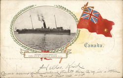 Steamer Northumberland Going Out of Summerside Harbor, P. E. I. Postcard