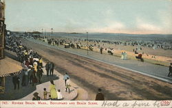 Boulevard and Beach Scene Revere Beach, MA Postcard Postcard Postcard