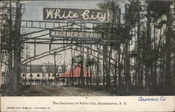 Entrance to White City - Wageners Park Postcard