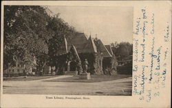 Town Library Framingham, MA Postcard Postcard Postcard