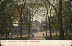 Central Street from Common Foxboro, MA Postcard Postcard Postcard