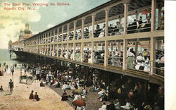 The Steel Pier, Watching the Bathers Atlantic City, NJ Postcard Postcard Postcard