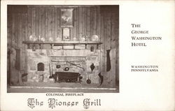 George Washington Hotel - The Pioneer Grill, Colonial Fireplace Pennsylvania Postcard Postcard Postcard