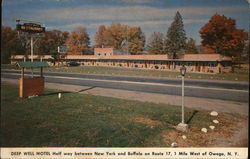 Deep Well Motel Half way between New York and Buffalo on Route 17, 1 Mile West of Owego, N. Y. Hotels Postcard Postcard Postcard