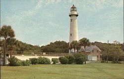 Glynn County Casino and Lighthouse Postcard