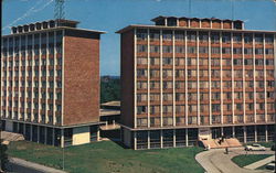 Gillum and Sandison Halls, Indiana State College Postcard