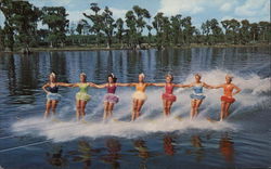 Color and Beauty on Water Skis Postcard