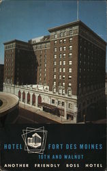 Hotel Fort Des Moines Iowa Postcard Postcard Postcard