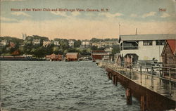 Yacht Club and Bird's Eye View of Town Postcard