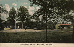 Pavilion and Station, Urban Park Postcard