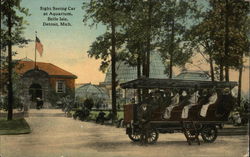 Sight Seeing Car at Aquarium, Belle Isle Detroit, MI Postcard Postcard Postcard