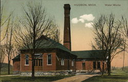 Water Works Hudson, MI Postcard Postcard Postcard