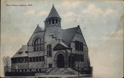 Hoyt Library Saginaw, MI Postcard Postcard Postcard