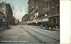 Looking Up Lisbon Street Lewiston, ME Postcard Postcard Postcard