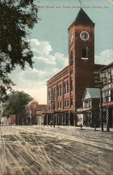 Main Street and Opera House Block Postcard