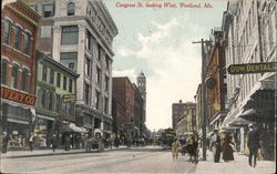 Congress Street Looking West Portland, ME Postcard Postcard Postcard