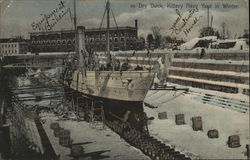 Dry Dock, Kittery Navy Yard, In Winter Maine Postcard Postcard Postcard