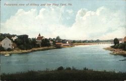 View of Twon and Navy Yard Kittery, ME Postcard Postcard Postcard