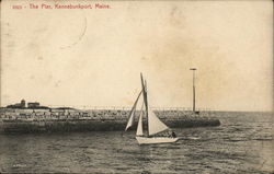 Pier and Yacht Kennebunkport, ME Postcard Postcard Postcard