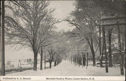 Meredith Road in Winter Center Harbor, NH Postcard Postcard Postcard