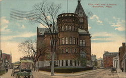 City Hall and Library Brockton, MA Postcard Postcard Postcard