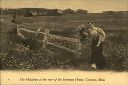 The Meadows at the Rear of Emerson House Concord, MA Postcard Postcard Postcard