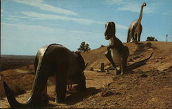 Dinosaur Park - The Three Giants Rapid City, SD Postcard Postcard Postcard