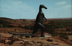 The Huge Dinosaur, Dinosaur Park Rapid City, SD Postcard Postcard Postcard