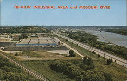 Tri-View Industrial Area and Missouri River Sioux City, IA Postcard Postcard Postcard