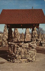 Wishing Well Built of Petrified Wood Postcard