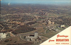 University of West Virginia - Aerial View of Campus Morgantown, WV Postcard Postcard Postcard