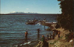 Fishing in Yellowstone Lake Postcard